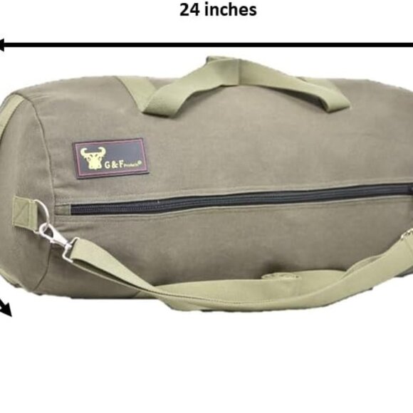 Waxed Canvas All Purpose Military Style Duffle Bag, Water-Resistant, Adjustable - Picture 2 of 12
